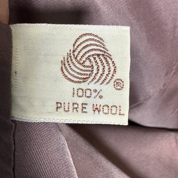 Vintage 80s Cassidy Women’s 100% Wool Blazer Taupe Button Front Size Medium - Picture 6 of 9